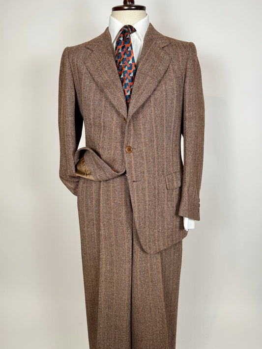 Completo anni ‘70 tweed marrone - tg. 50