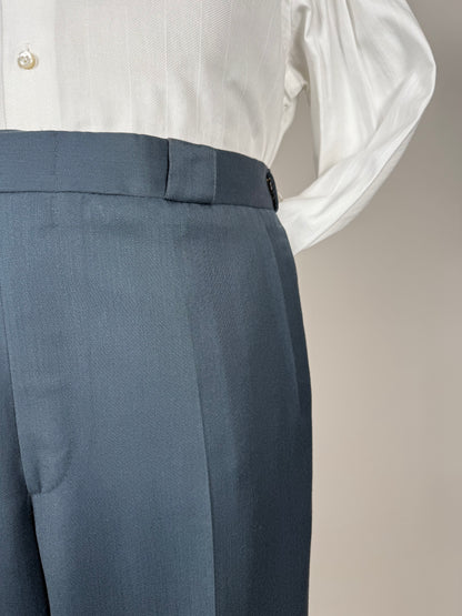 Pantaloni anni '80 lana pettinata verde petrolio (NOS) - tg. 50