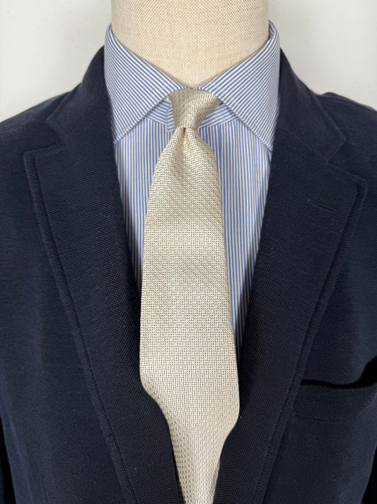 Cravatta anni ‘60 in grenadine di seta color ecru