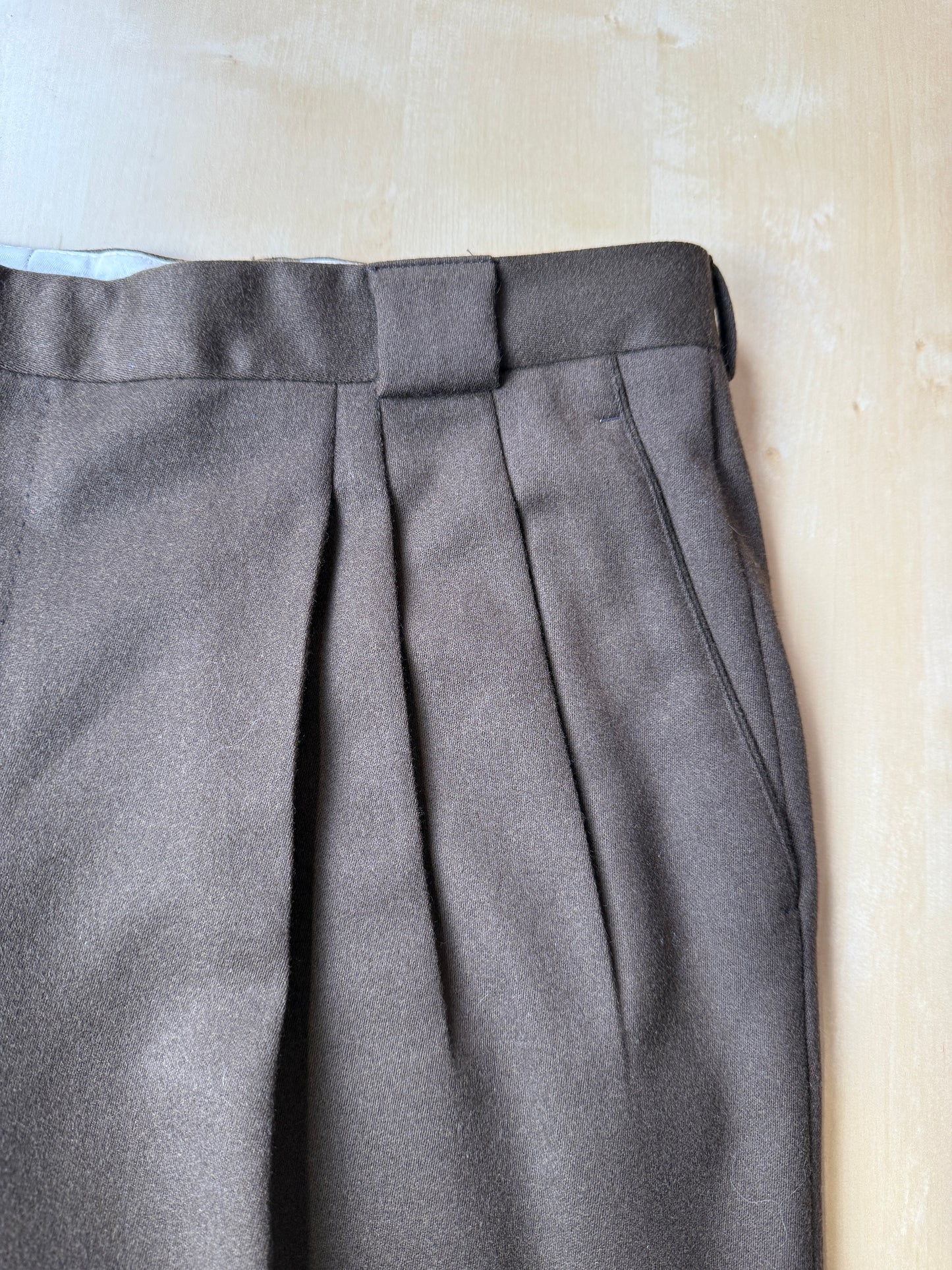 Pantaloni anni ‘80 flanella marrone scuro - tg. 52/54