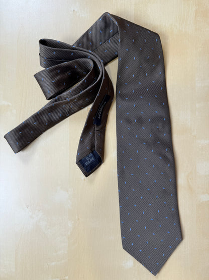 Cravatta Burberry marrone micro fantasia