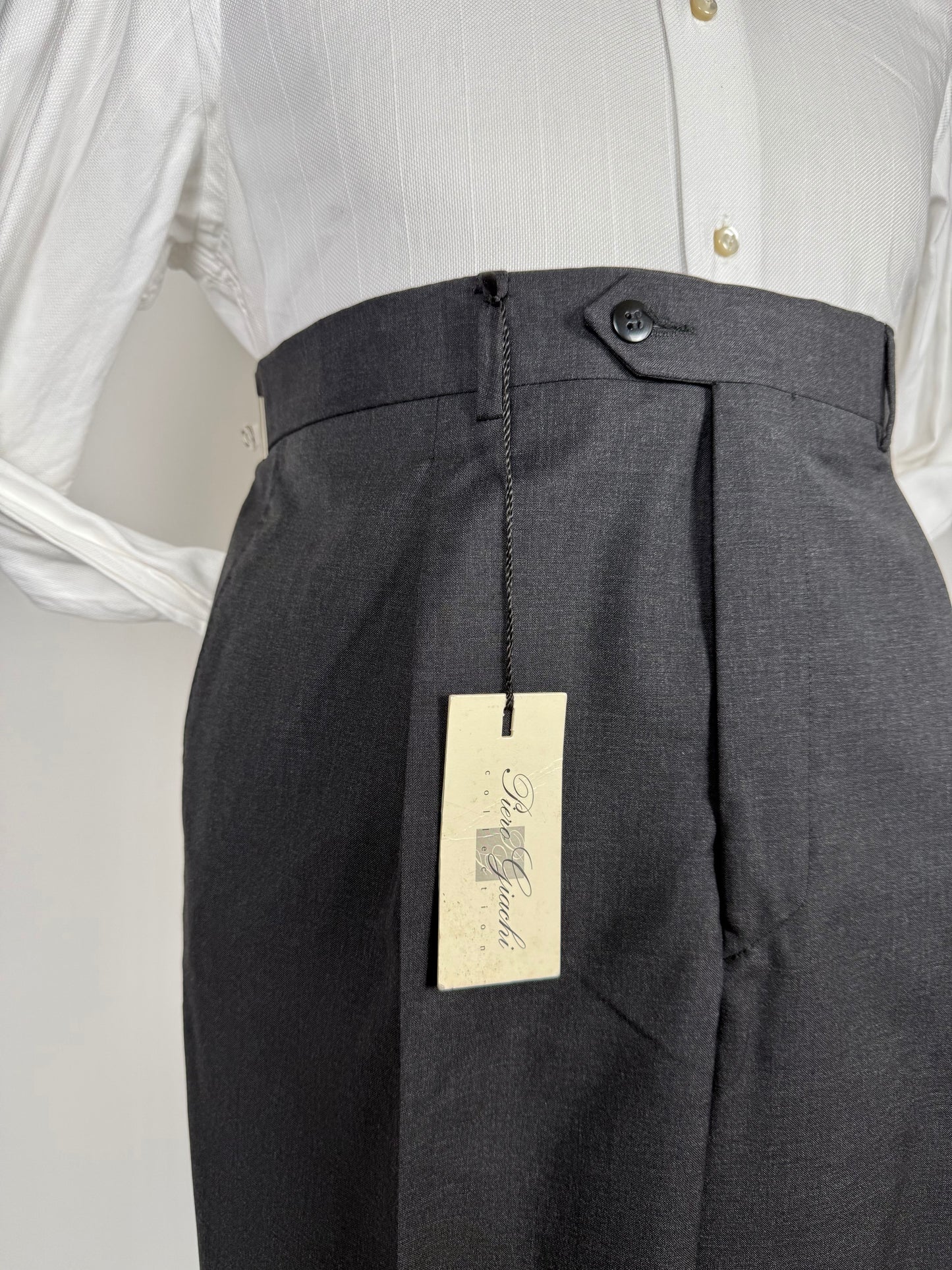 Pantaloni fresco lana grigio antracite anni '90 (NOS) - tg. 56/58