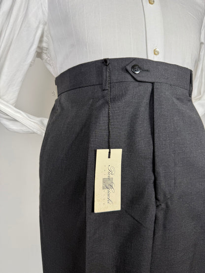 Pantaloni fresco lana grigio antracite anni '90 (NOS) - tg. 56/58