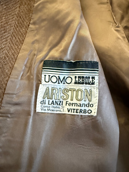 Cappotto raglan anni ‘70/‘80 marrone spigato - tg. 44-48