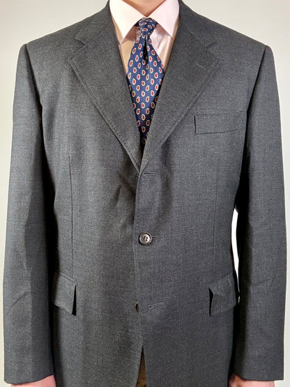 Giacca Caruso grisaglia cardata tessuto Loro Piana Zelander - tg. 54