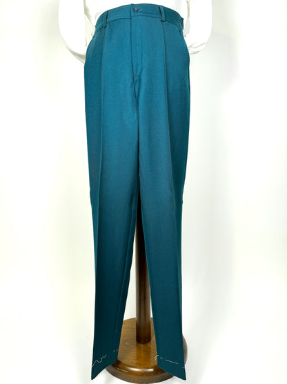 Pantaloni anni ‘70 flanella color ottanio (NOS) - tg. 46