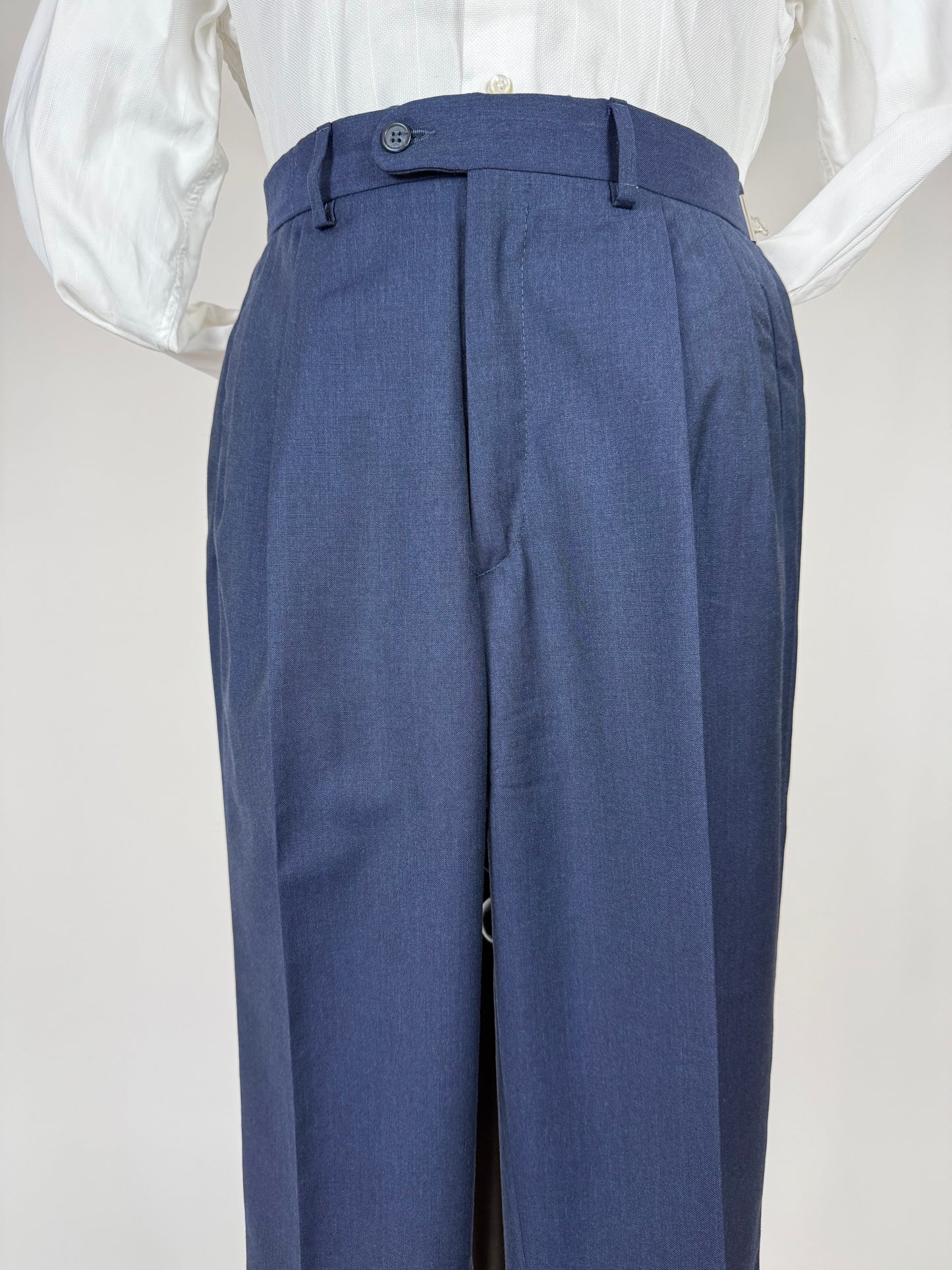 Pantaloni fresco lana blu anni '80 - tg. 48/50