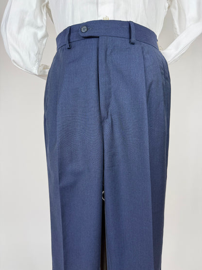 Pantaloni fresco lana blu anni '80 - tg. 48/50