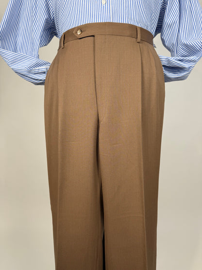 Completo Corneliani anni ‘70 lana pettinata marrone - tg. 48
