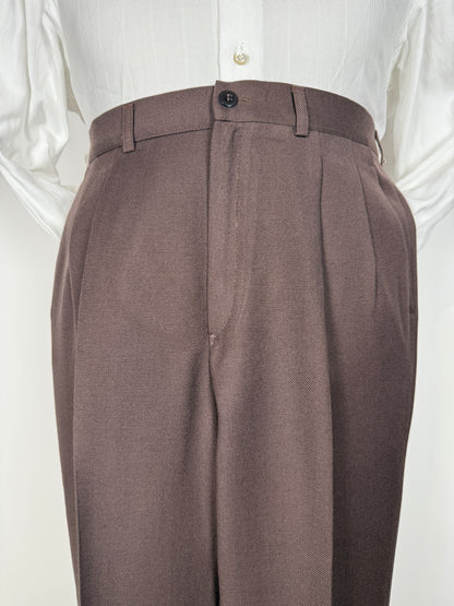 Pantaloni anni ‘70/‘80 in cavalry twill marrone (NOS) - tg. 46/48