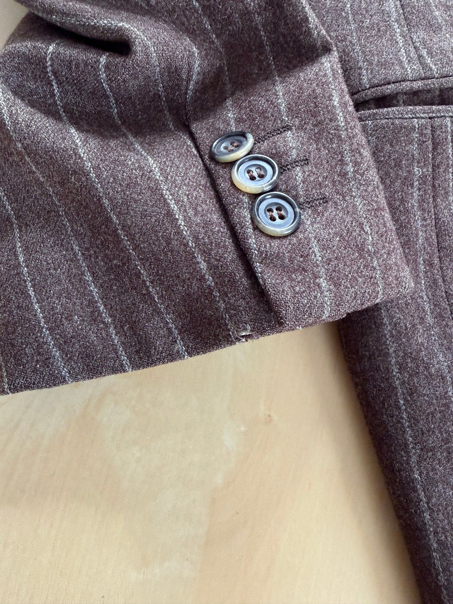 Giacca Ermenegildo Zegna anni ‘80 flanella marrone gessato - tg. 50