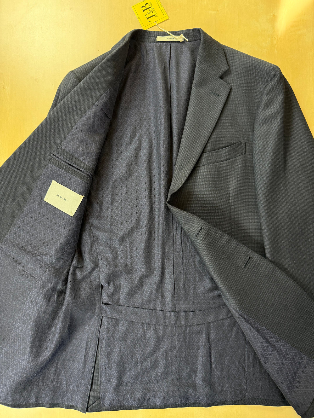 Giacca Boglioli flanella blu micro quadretti - tg. 46/48