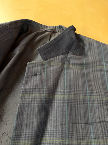 Giacca Brioni fresco lana tartan blu e verde - tg. 52