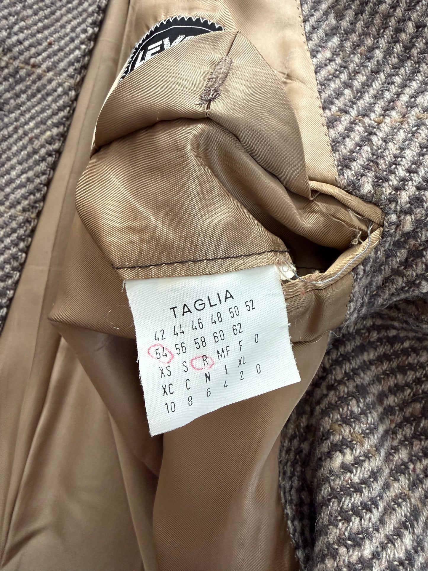 Cappotto raglan anni ‘80 tweed finestrato - tg. 54-56