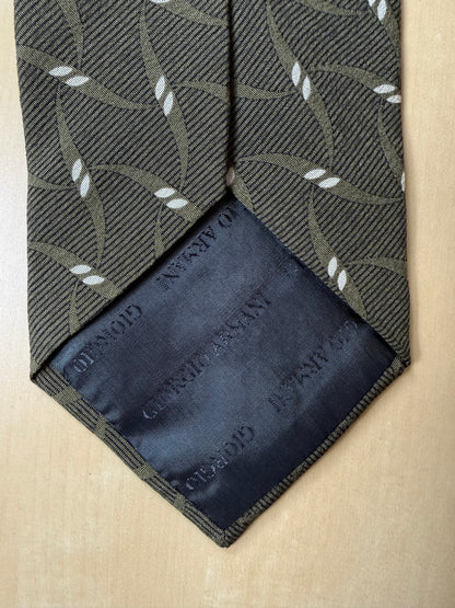 Cravatta Armani vintage verde micro fantasia