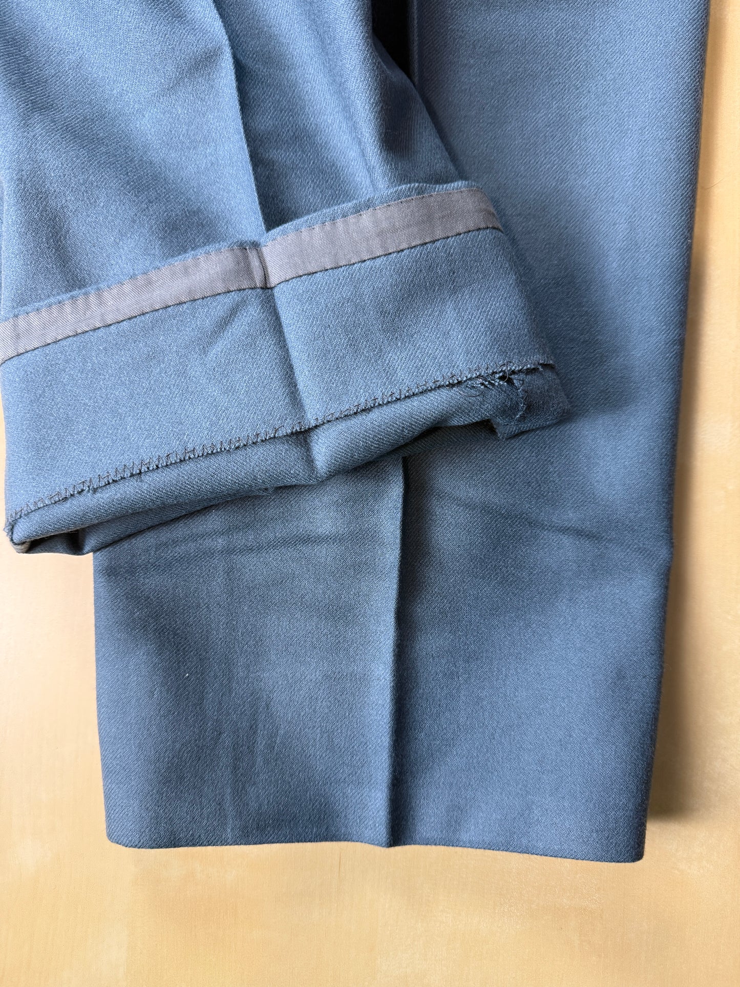 Pantaloni sartoriali anni ‘50/‘60 flanella color ottanio - tg. 52