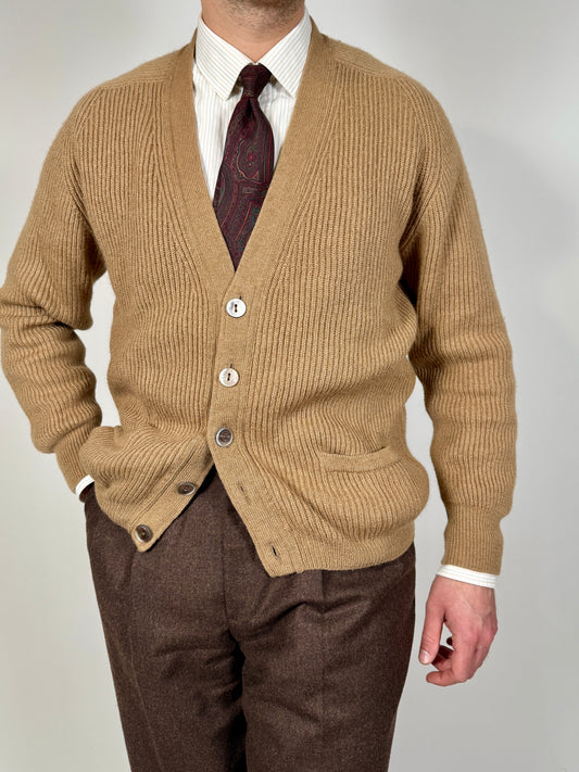 Cardigan costa inglese 100% cammello - M/L