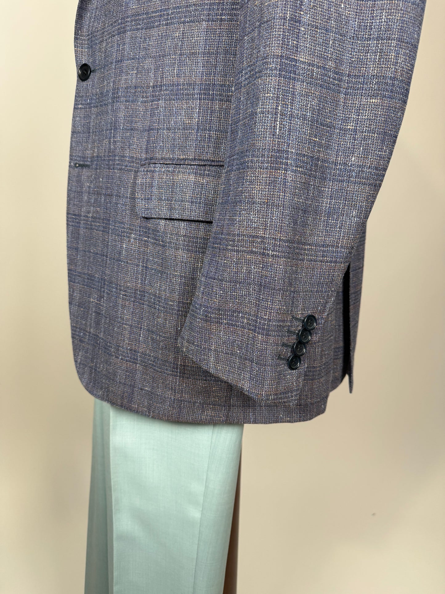 Giacca estiva in hopsack lana seta lino e cotone lilla - tg. 54