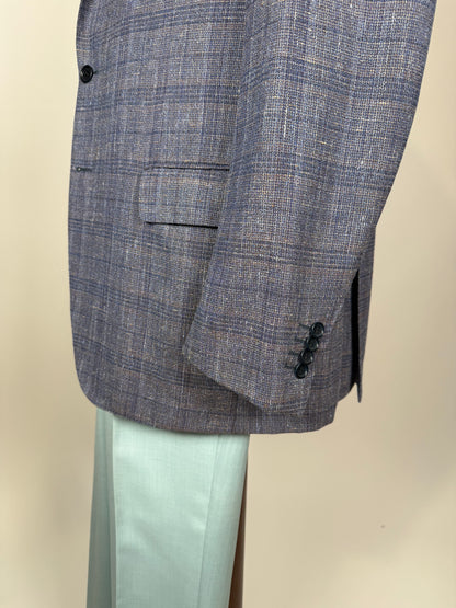 Giacca estiva in hopsack lana seta lino e cotone lilla - tg. 54