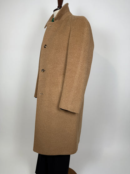 Cappotto raglan anni ‘70/‘80 in lana e lama color cammello - tg. 46-50
