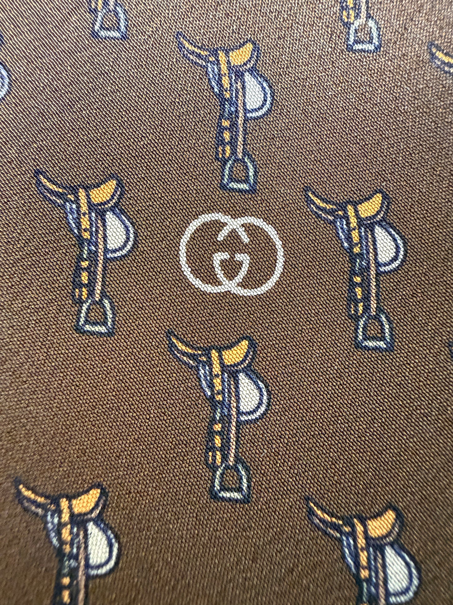 Cravatta Gucci vintage con selle e staffe