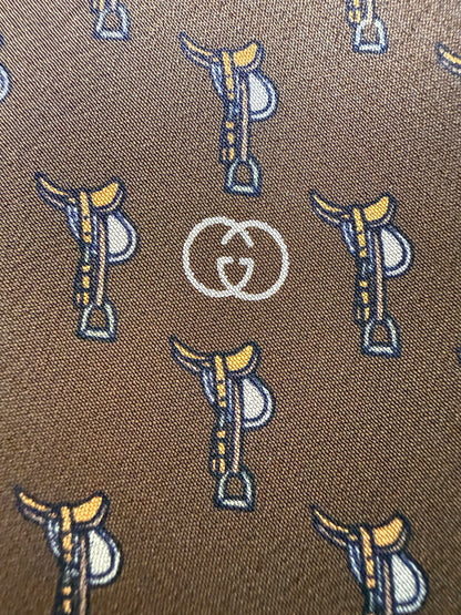 Cravatta Gucci vintage con selle e staffe