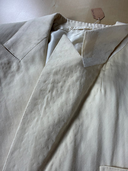 Giacca sartoriale twill bianco panna anni '60/'70 - tg. 52/54 drop basso