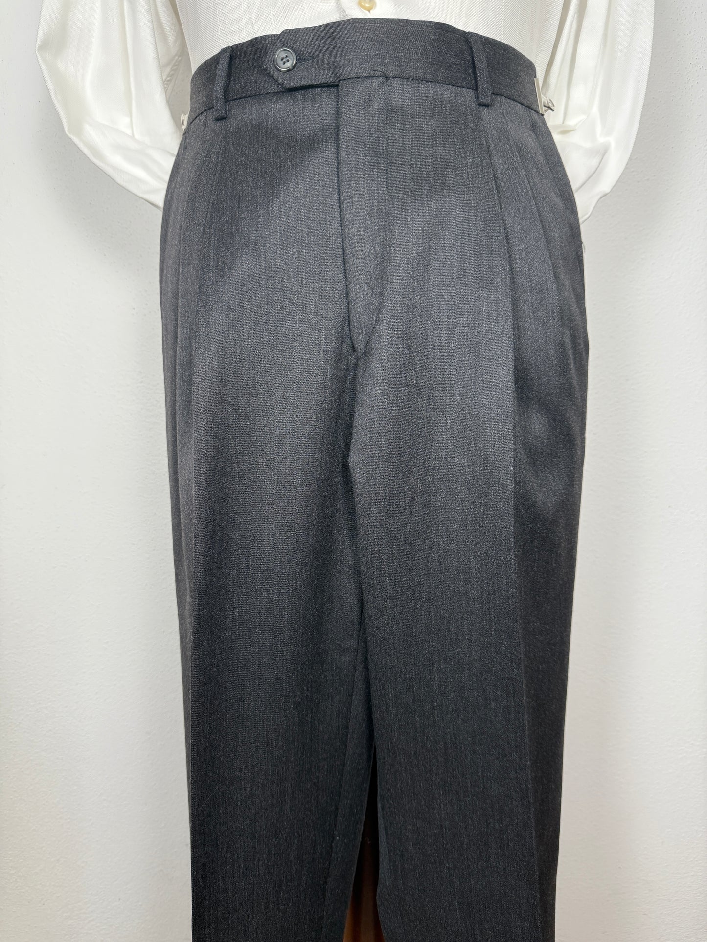 Completo 3 pezzi anni '90 in flanella grigio antracite - tg. 46/48