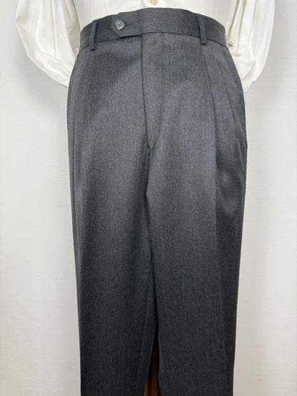 Completo 3 pezzi anni '90 in flanella grigio antracite - tg. 46/48