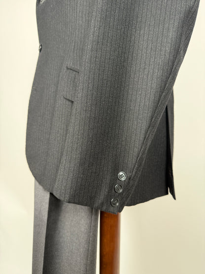 Giacca anni '50/'60 flanella antracite gessato - tg. 50/52