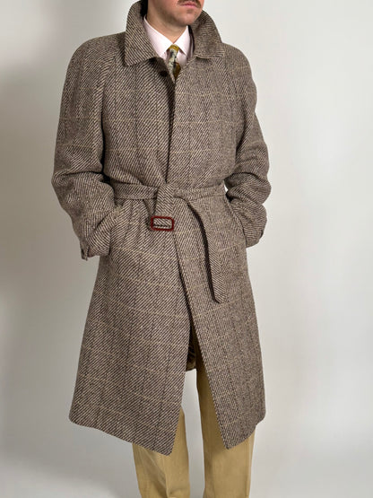 Cappotto raglan anni ‘80 tweed finestrato - tg. 54-56