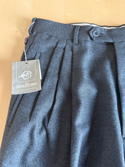 Pantaloni anni ‘80 crepella di lana verde scuro (NOS) - tg. 46