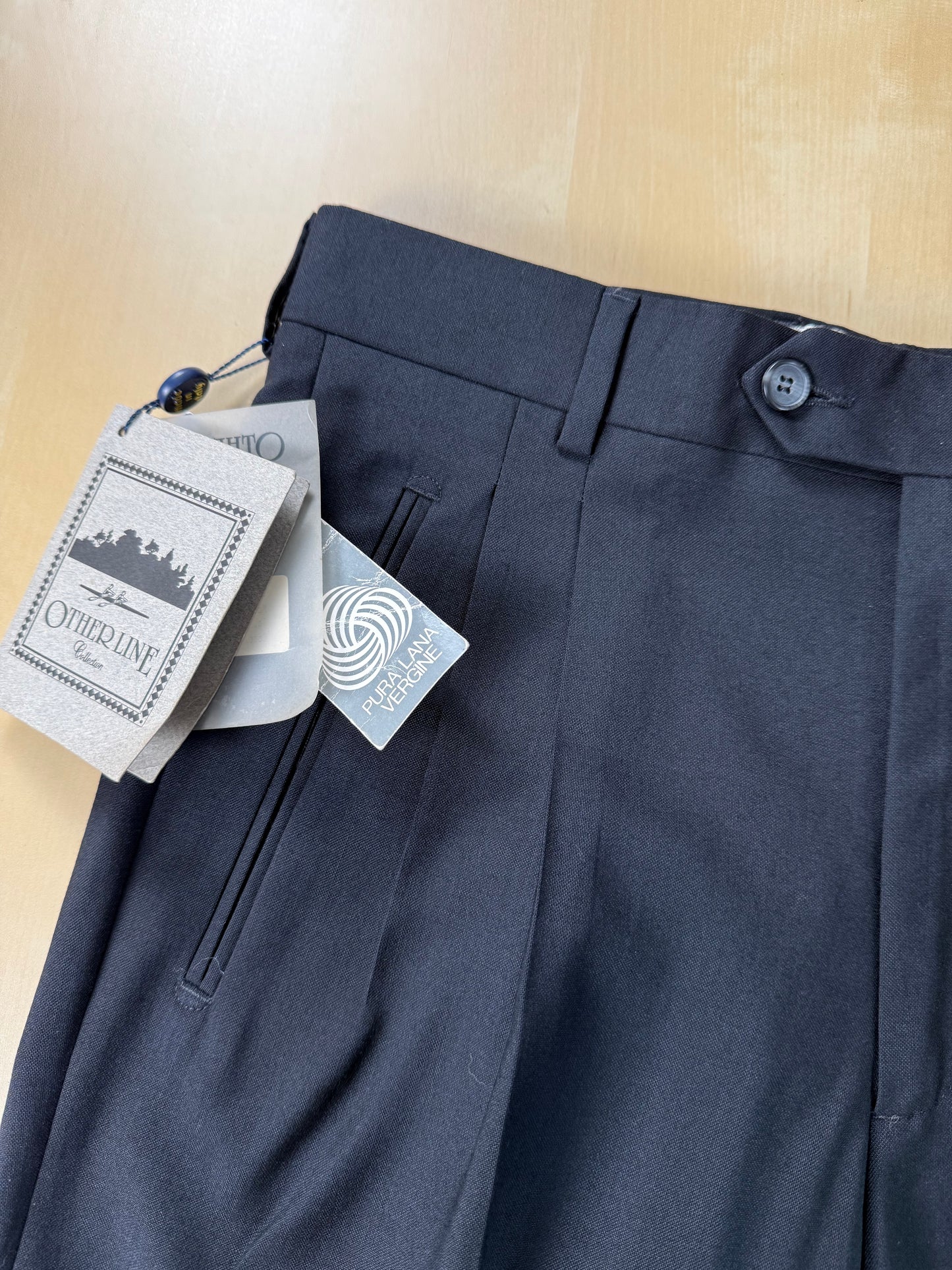 Pantaloni fresco lana blu notte anni '80 (NOS) - tg. 46