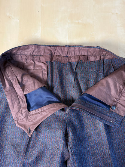 Completo sartoriale anni ‘70 rosso e blu sale-pepe - tg. 50