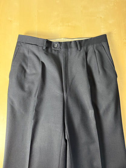 Pantaloni Ermenegildo Zegna anni ‘70/‘80 flanella pettinata blu - tg. 46/48