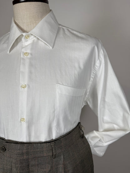Camicia bianca cotone herringbone - XL collo 45