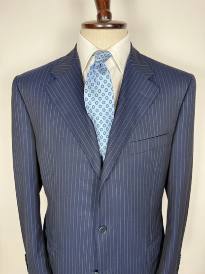 Completo Canali lana pettinata blu gessato - tg. 54