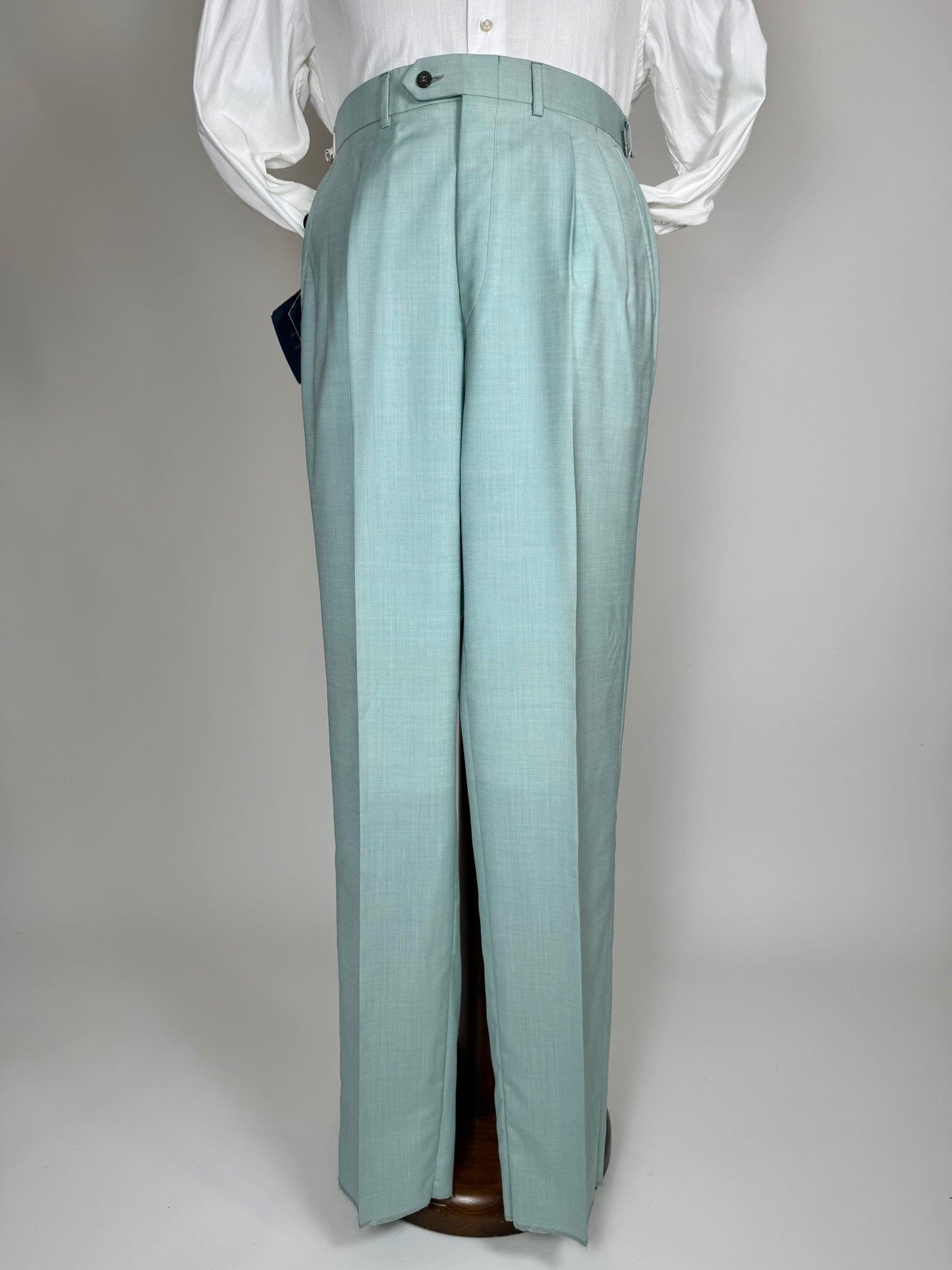 Pantaloni fresco lana turchese anni '80 (NOS) - tg. 48/50