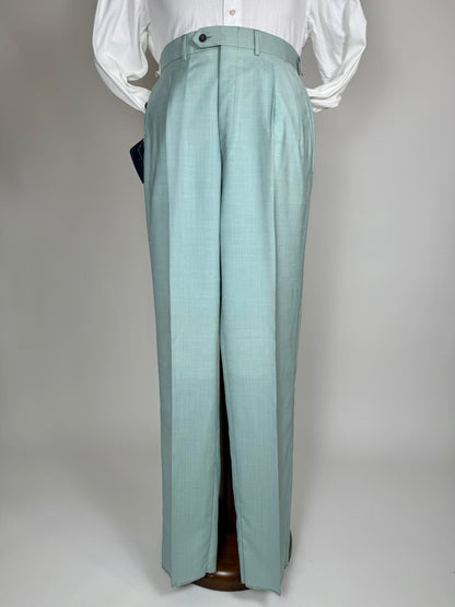 Pantaloni fresco lana turchese anni '80 (NOS) - tg. 48/50