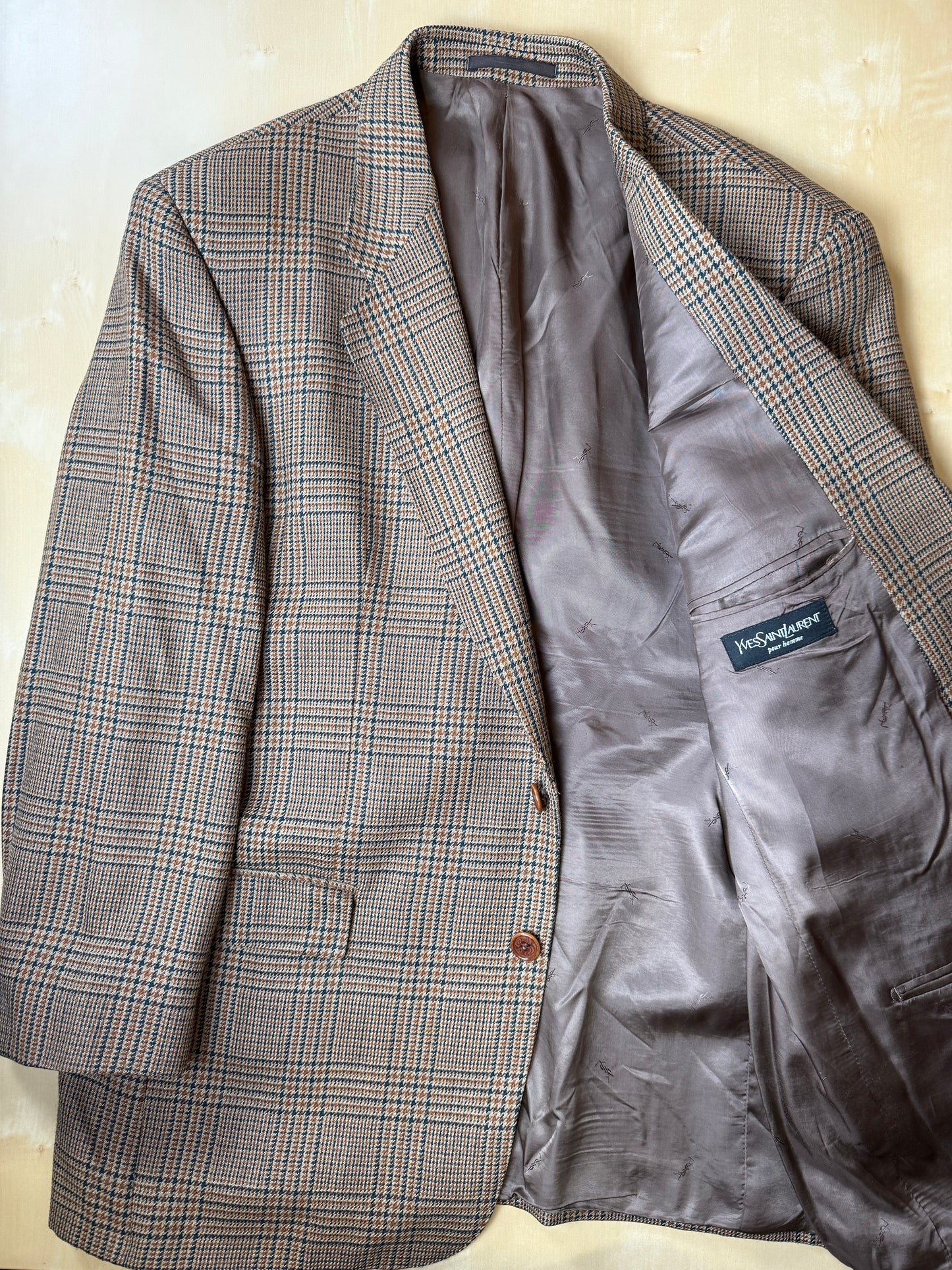 Giacca Yves Saint Laurent anni '80/'90 principe di Galles senape - tg. 54