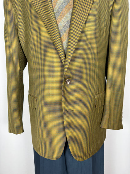 Giacca anni ‘80 flanella pied-de-poule verde - tg. 54