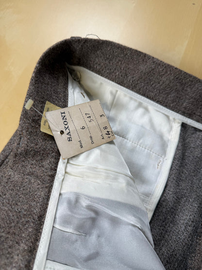 Pantaloni anni ‘70 flanella tabacco misto lana (NOS) - tg. 44