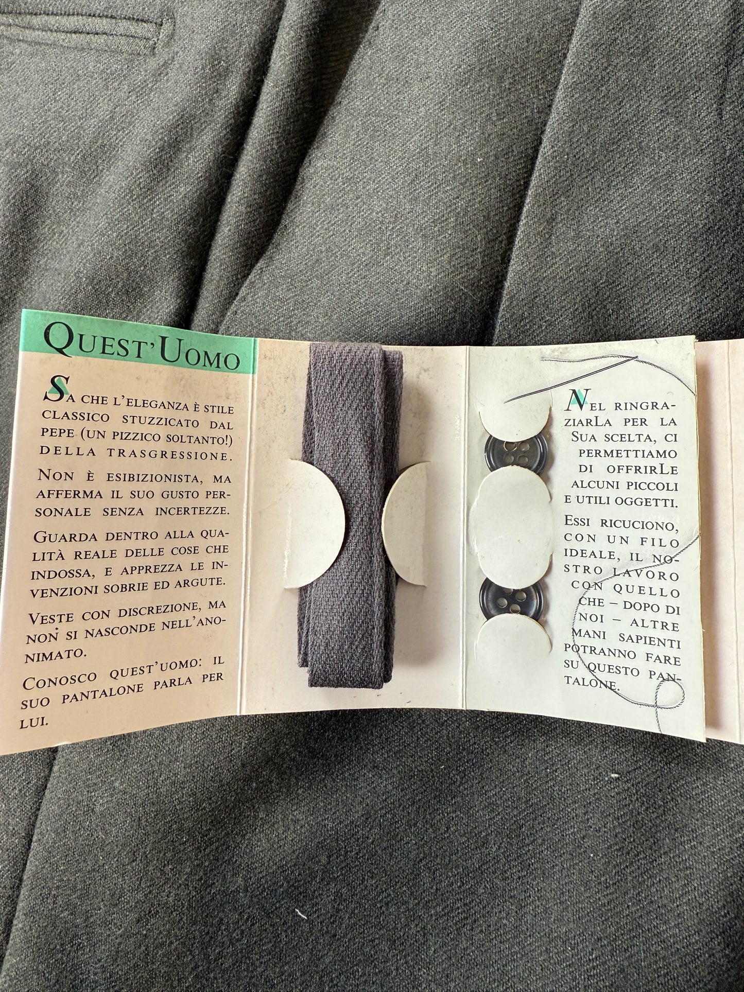 Pantaloni anni ‘70/‘80 in flanella verde scuro (NOS) - tg. 48