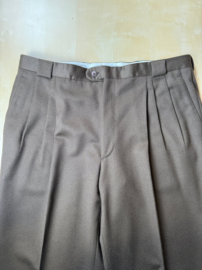 Pantaloni anni ‘80 flanella marrone scuro - tg. 52/54