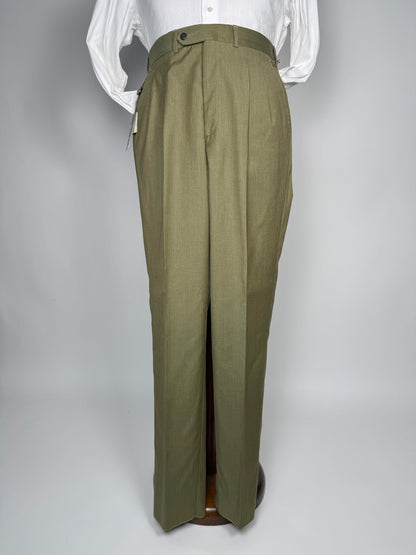 Pantaloni fresco lana verde oliva anni '80 NOS - tg. 50