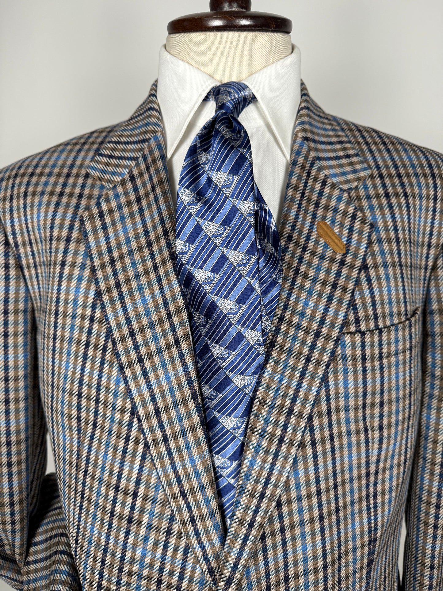 Giacca Daks check quadri blu made in UK - tg. 54/56