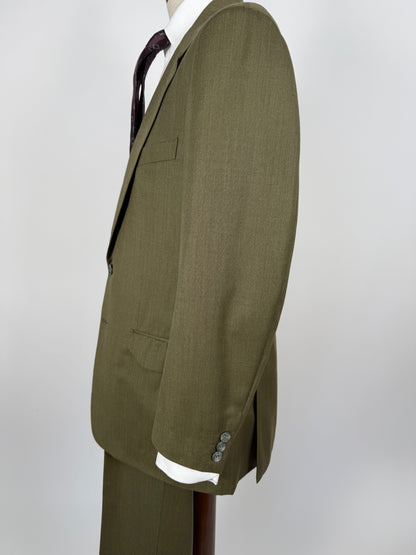 Completo anni ‘80 verde oliva lana pettinata E. Zegna - tg. 48/50