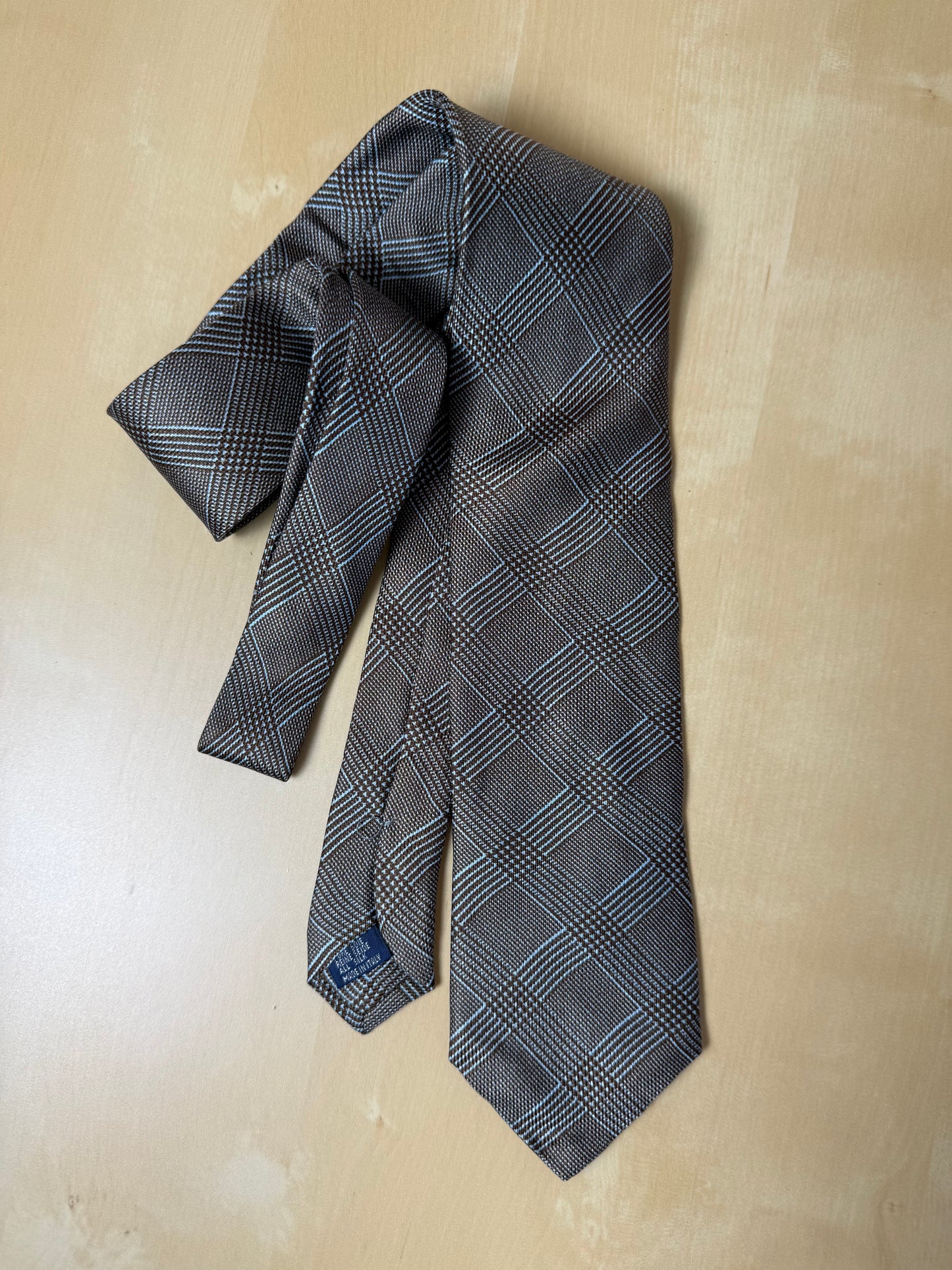 Cravatta Ermenegildo Zegna principe di Galles tabacco