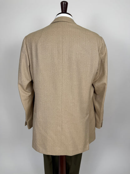 Giacca sartoriale herringbone lana e cashmere beige - tg. 54/56