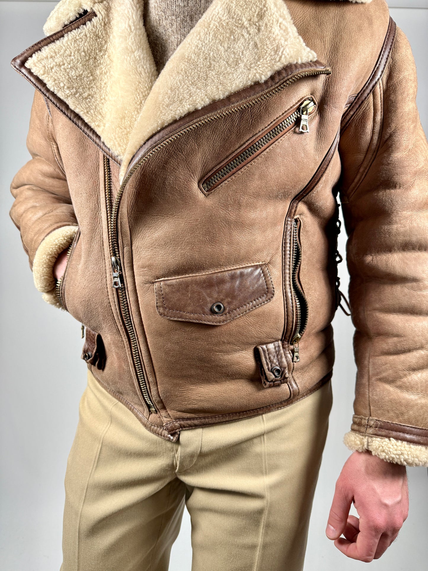 Chiodo in shearling Emporio Armani anni ‘80 - M